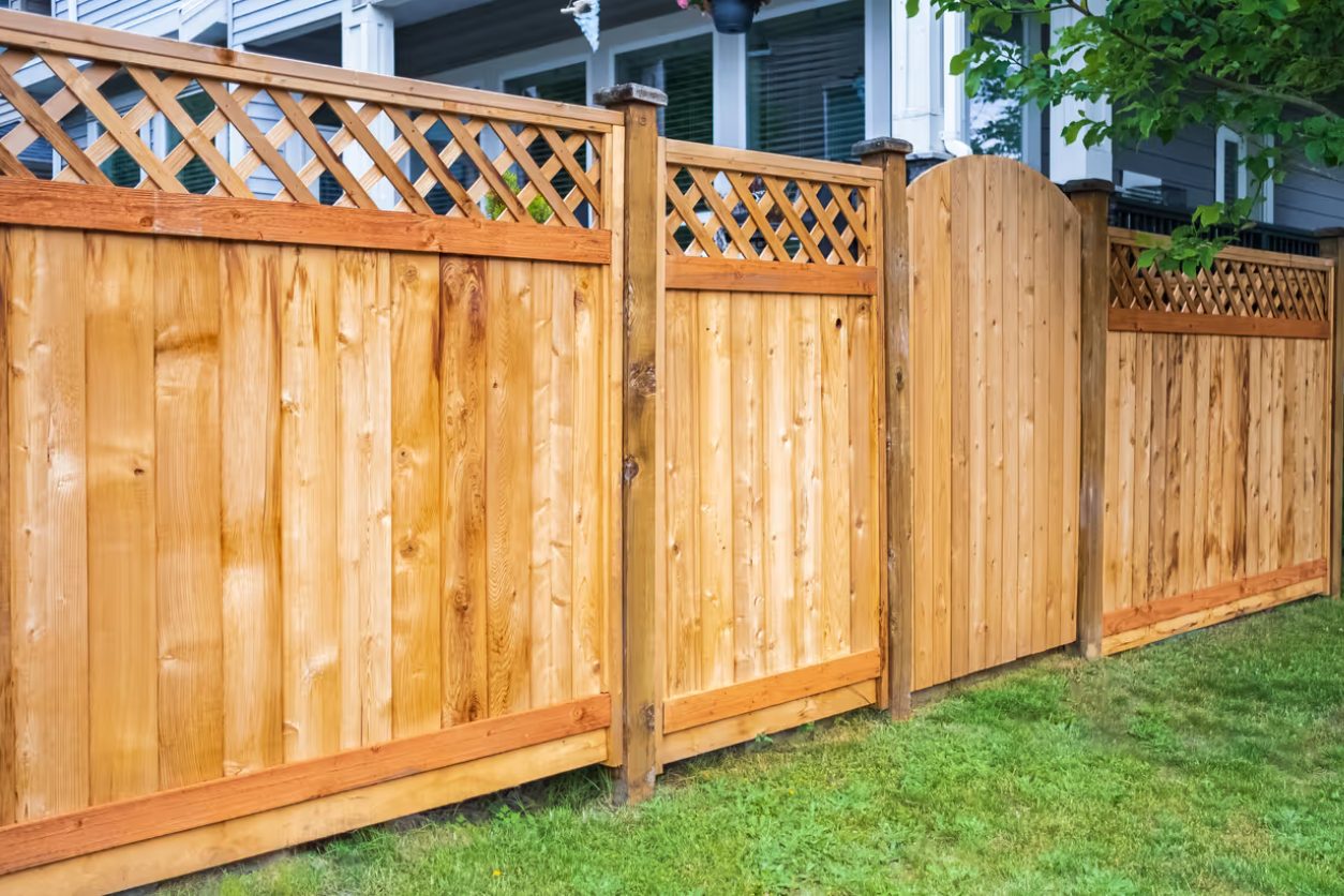 Wood fencing installation